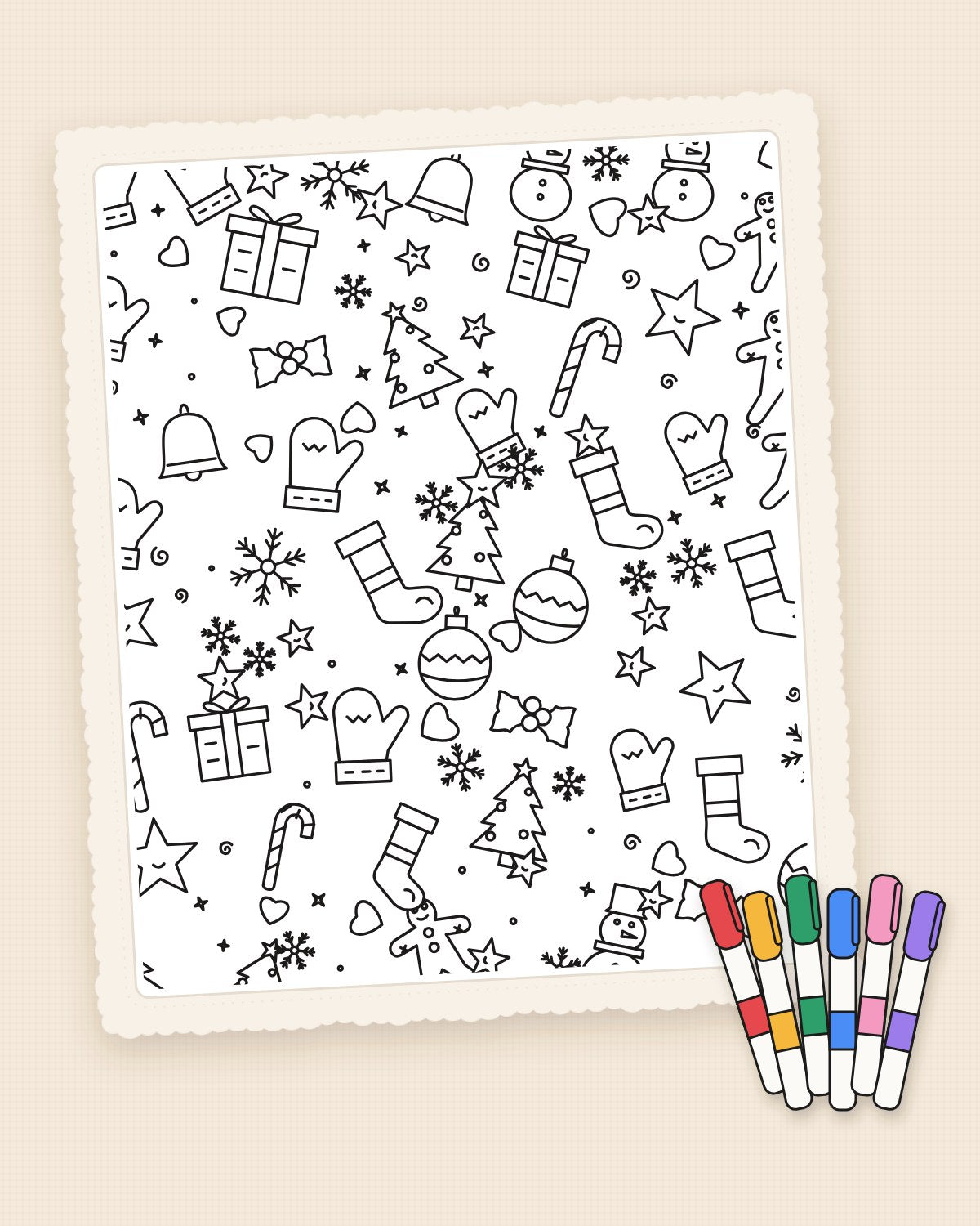 Blankydoodle Christmas doodle design with fabric markers
